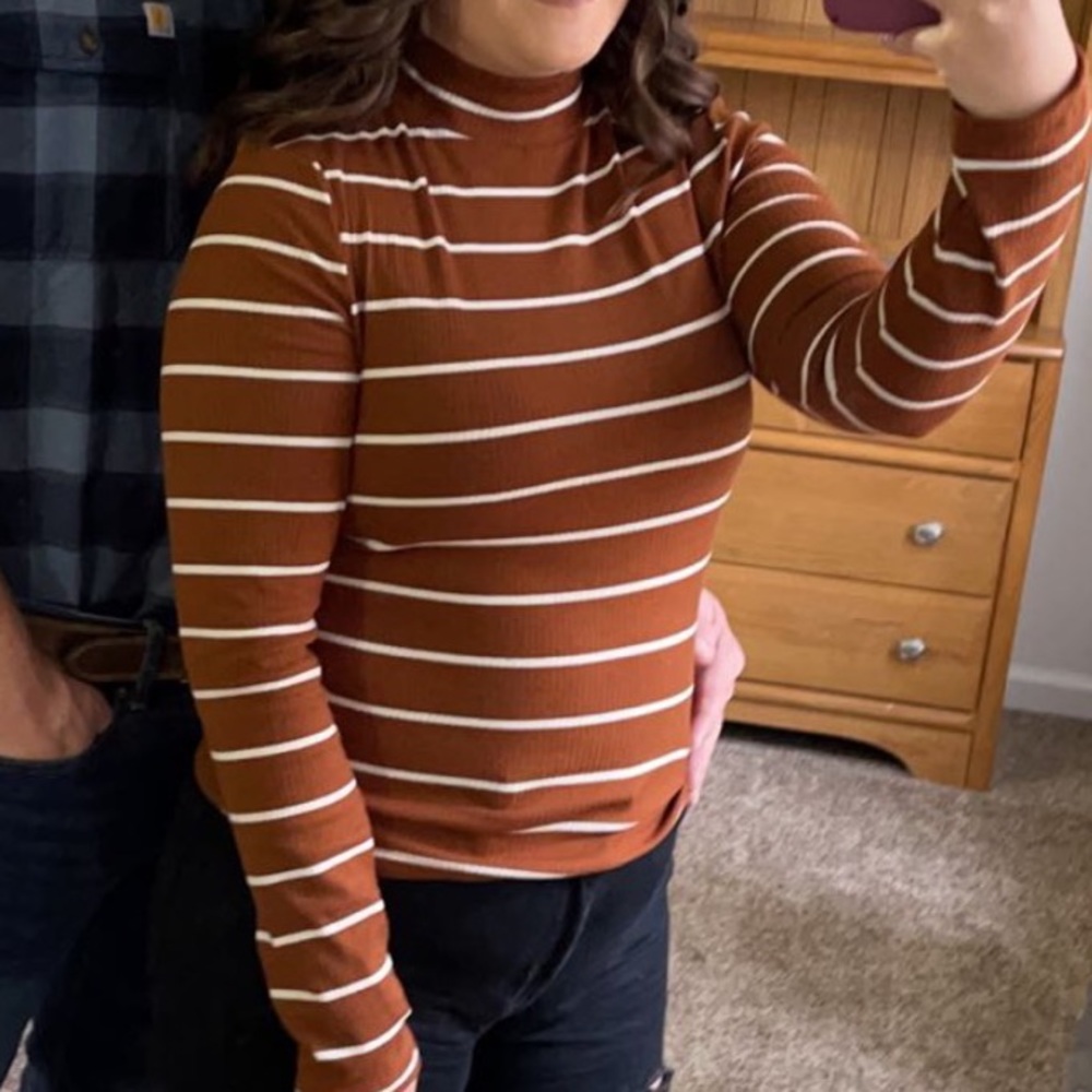 Brown turtle neck
